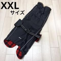 Asmpets 犬服 防寒 ダウンコート 裏地チェック柄 ブラック 3XL 中型