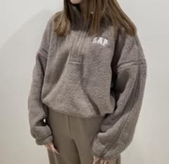 GAP ハーフジップ ボアジャケット ブラウンのサムネイル