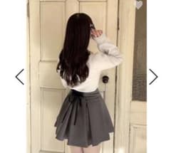 evelyn スカート ボリュームタックSK グレー チャコールのサムネイル