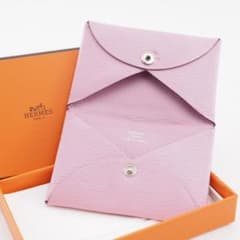 セール 2021年 HERMES エルメス カルヴィピンク カード 名刺入れ