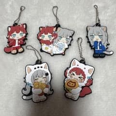 Nachoneko 붉은 보고 카루비 패밀리 마트 고무 마스코트 5 종류 세트