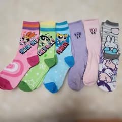 子供 靴下 7足セット　パワーパフガールズ他　22～23cm