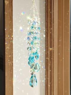 スワロフスキー✨️スクエアサンキャッチャー✨️アンティークグリーン