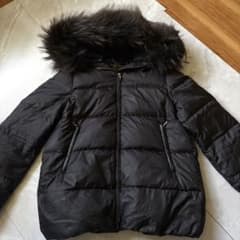 ナノユニバース 西川ダウン ダウンジャケット ラクーンファー 黒 36