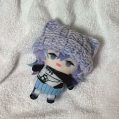 にじぱぺっと にじぬい服 10cmぬい帽子 ネコ耳ニット 紫ミックスカラーのサムネイル