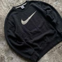 刺繍 NIKE ナイキ クルーネック スウェット ブラック L