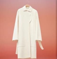 希少なサイズ32 極美品 エルメス カシミヤ ダブルフェイス コート