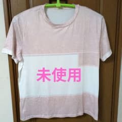 ピンク ホワイト 切替 半袖Tシャツ - 5