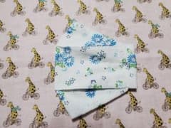 女性用インナーマスク　西村大臣風　お洒落な刺繍と花柄プリント　夏用のサムネイル