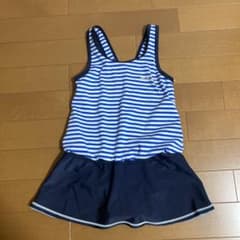水着 女の子 130㎝ 青 ボーダー 紺 プール 可愛いのサムネイル