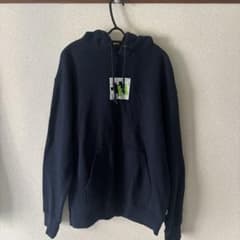 HUF ネイビー フード付きパーカー ロゴ付きのサムネイル