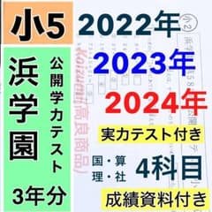 3年分 4科目 2022年〜2024年度 浜学園 公開学力テスト 小5 - メルカリ