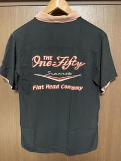 FLAT HEAD レーヨンギャバ ボーリングシャツ ブラックピンク36 - メルカリ
