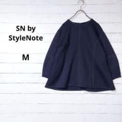 【美品】​スタイルノート　レディース　配色ステッチ　フレアカットソー　M　ラフ