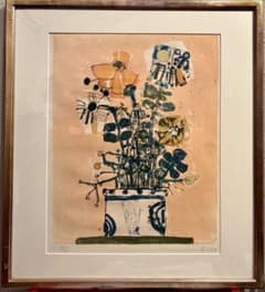 アイズピリ「ベージュ背景の花束」リトグラフ - メルカリ