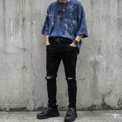 入手困難 完売品 ダンケシェーン クラッシュスキニーパンツ ダメージ 