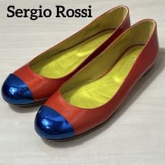 希少 Sergio Rossi バイカラー フラットシューズ 38.5 - メルカリ