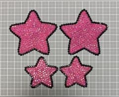 うちわデコ デコパーツ 星 スター ピンク 大小 4点のサムネイル