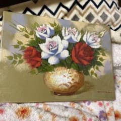 油彩画 油絵 「花」 杉浦ミカ作 絵画 - メルカリ