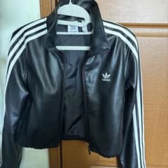 adidas ブラックレザージャケット Mのサムネイル