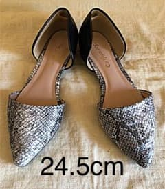 セパレート フラット パンプス 24.5cm パイソン柄のサムネイル