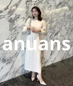 新品同様 anuans 長袖ワンピース SMALL アイボリー レディース - メルカリ