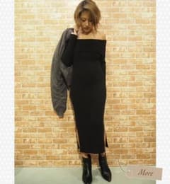 GYDA オフショルダー ニット ワンピースのサムネイル