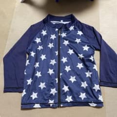 キッズ ラッシュガード 星柄 ネイビー ジップアップのサムネイル