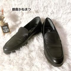 銀座かねまつ】AQUA BELLローファー 23.5 レザー ブラック - メルカリ