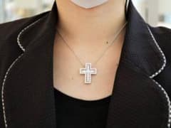 大人気！ 芸能人愛用 ネックレス トップ シルバー925 ダイヤモンド 