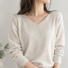 Vネックドルマン　NATURAL BEAUTY BASIC トップス ニット　M