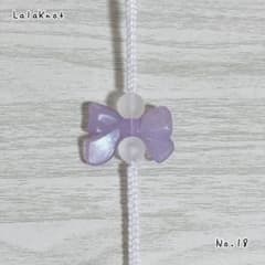 ハンドメイド ビーズ ミサンガ ブレスレット アクセサリー ホワイト リボンのサムネイル
