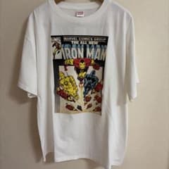 MARVEL Iron Man コミック柄 Tシャツ ホワイト Lサイズのサムネイル