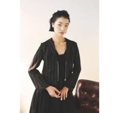 Fumiku】zipper striped jacket （Black） - メルカリ