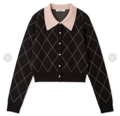 snidel USAGI ONLINE限定 アーガイルチェックカーディガンのサムネイル