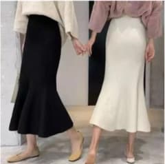 新品未使用♥︎ニットマーメイドスカート ブラック 韓国 ニットスカートのサムネイル