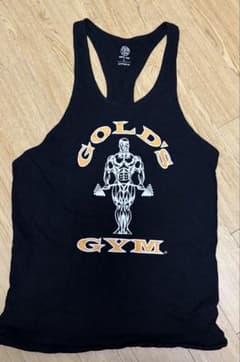 GOLD'S GYM コットンスラブ タンクトップ 黒のサムネイル