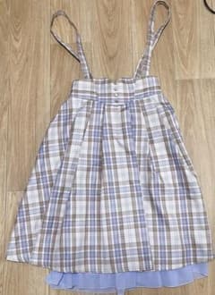 axes femme サス付きレースアップチェックスカート ジャンスカ風のサムネイル
