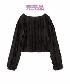 完売品！】フリルジャガードカットトップス ブラック セルフォード 