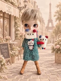 260908ネオブライス★パリくまふわふわワンピセット★くま太郎のサムネイル