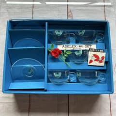 ADELEX 強化ガラス カップ＆ソーサー セット 未使用品 完品 5客セット