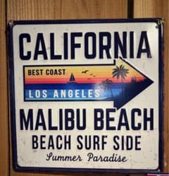 カリフォルニア サーフ メタルサイン Surf Rider レトロ ブリキ看板