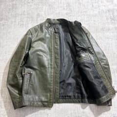 廃盤品 BOYCOTT シングルライダース レザージャケット ダークグリーン 廃盤品 BOYCOTT シングルライダース レザージャケット ダークグリーン