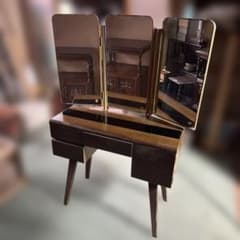 昭和レトロ 三面鏡 ドレッサー 木製 ヴィンテージ - メルカリ
