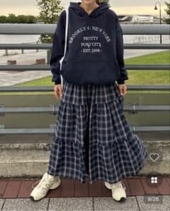 nugu チェックロングスカートのサムネイル