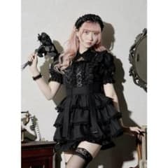 地雷 NOEMIE ノエミー ティアード レースアップ セットアップ ゴスロリ