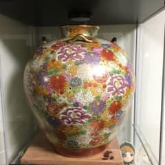 薩摩焼 丸十 花尽文 花瓶 壺 金襴手 島津家 古美術 - メルカリ