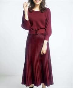 ※ラベンダー様専用※    前後2WAY プリーツニットワンピースのサムネイル