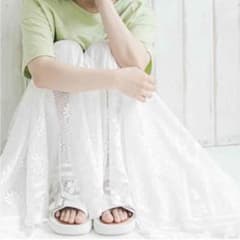 amr. レースフレアロングスカート whiteのサムネイル