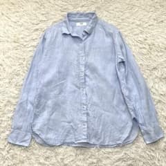 UNIQLO リネンシャツ 長袖 ライトブルー Lサイズ　羽織り